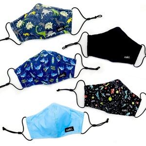 5 pack Kids Reusable Cloth Face Mask Set Machine Washable, Kids Masks